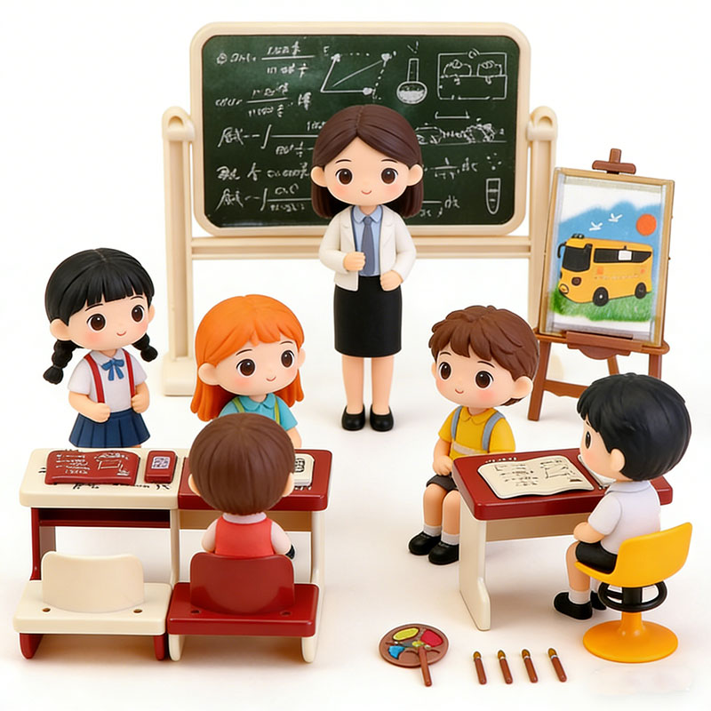 Kids Education Classes - مجموعة أثاث مصغرة لبيت الدمى، طاولة