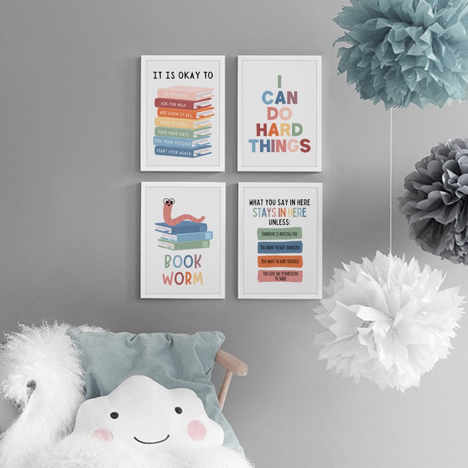 Kids Education Quotes In English - ملصقات تحفيزية لتعليم اللغة الإنجليزية وطباعة