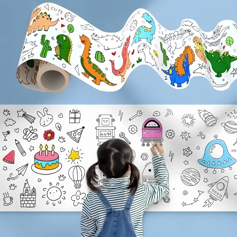 لفة ورق تلوين للأطفال لزجة يمك - مراجعة Kids Education Wallpaper وسعره