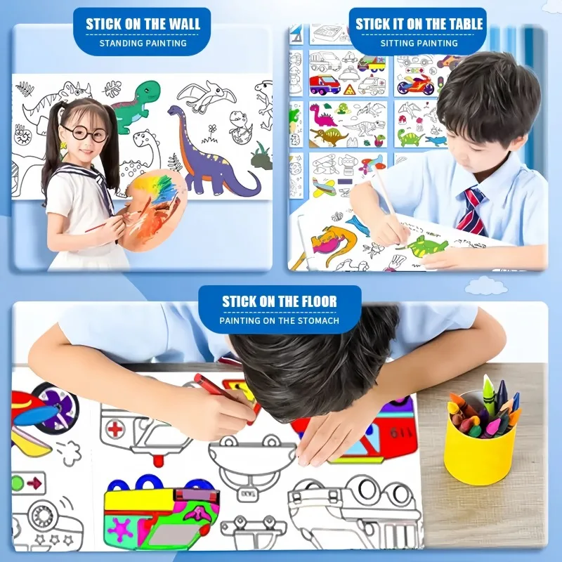 لفة ورق تلوين للأطفال لزجة يمك - مراجعة Kids Education Wallpaper وسعره