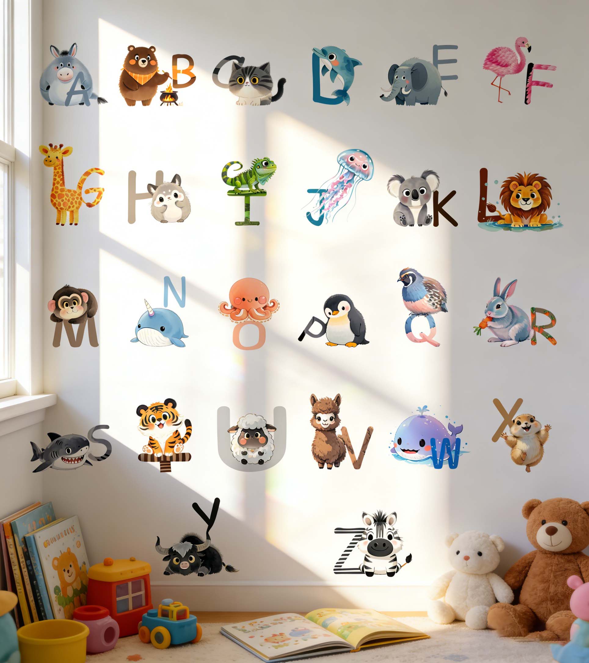 ملصقات جدارية للأبجدية الإنجلي - مراجعة Kids Education Wallpaper وسعره