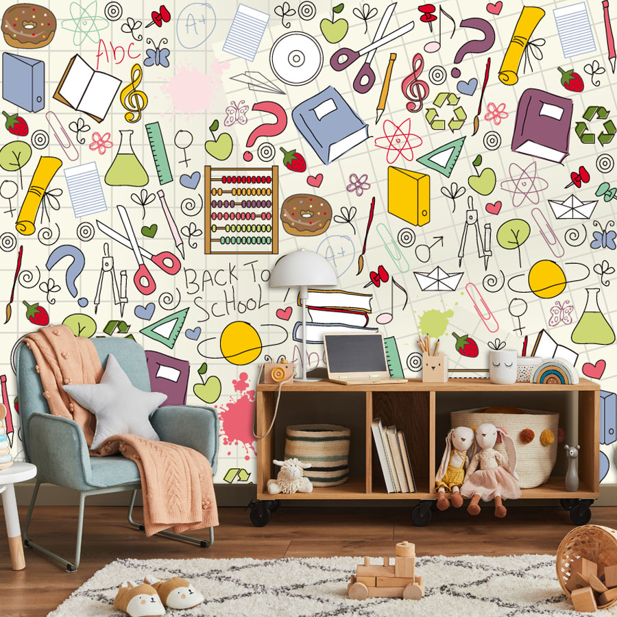 ورق جدران سهل التركيب قابل للن - مراجعة Kids Education Wallpaper وسعره