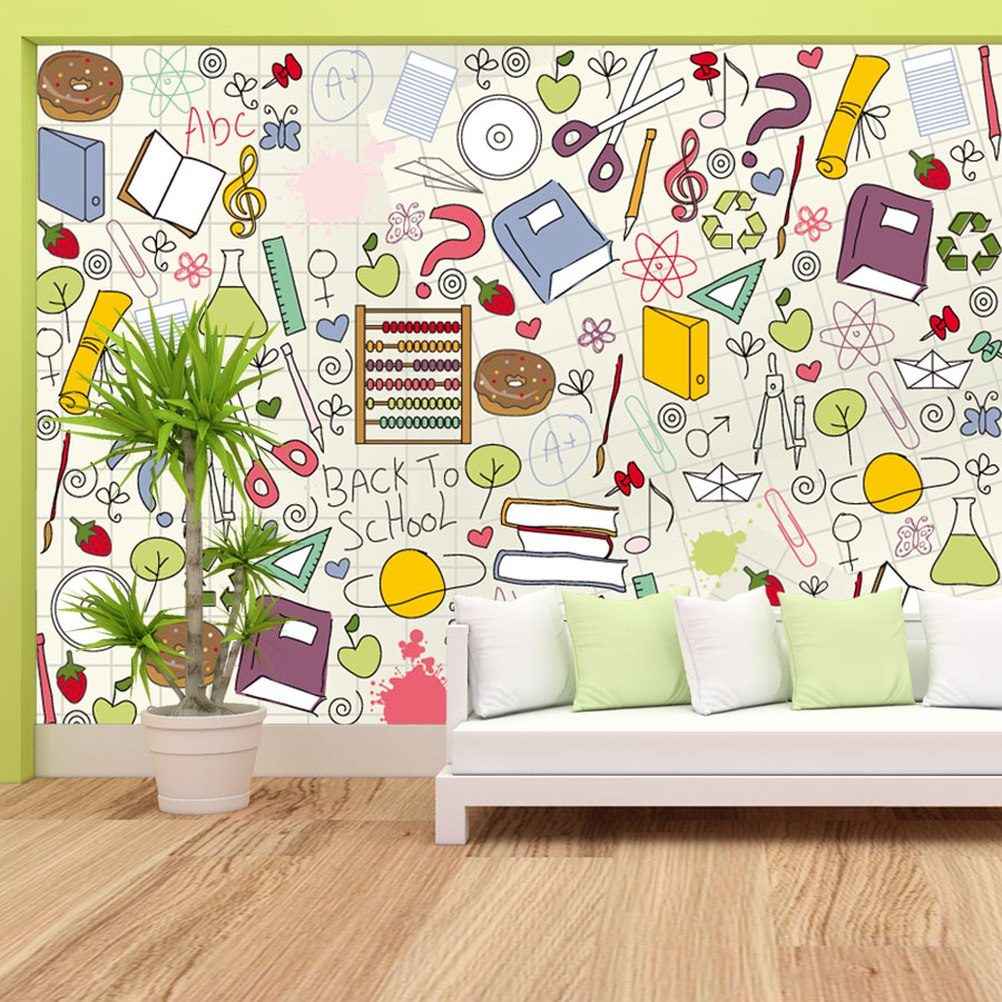 ورق جدران سهل التركيب قابل للن - مراجعة Kids Education Wallpaper وسعره